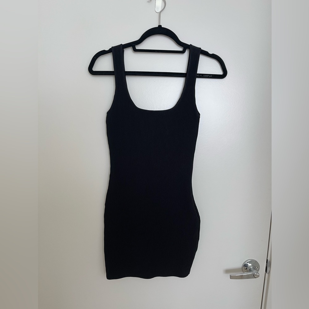 Black ribbed princess Polly bodycon dress